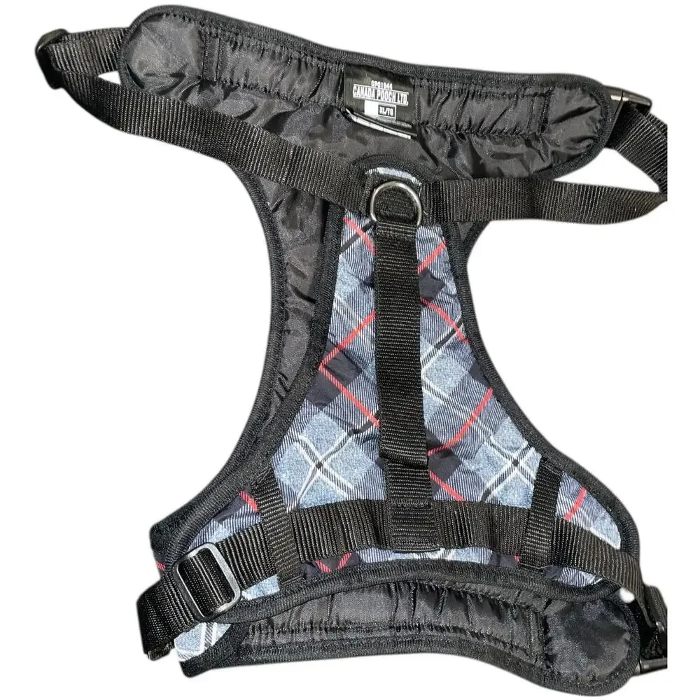 Canada Pooch XL Gray Plaid Dog Harness Water Resistant No Pull Pup Safety Vest